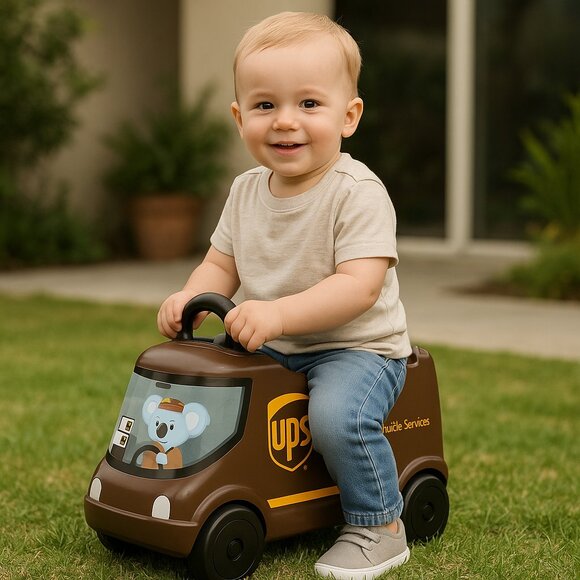 NEW Radio Flyer UPS Delivery Truck Toy Car Baby Toy Pretend Play Ride On Push - Picture 16 of 16